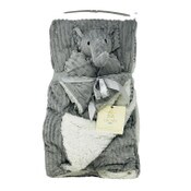 Wholesale - GREY BABY BLANKET W/BLANKIE, UPC: 810798031113